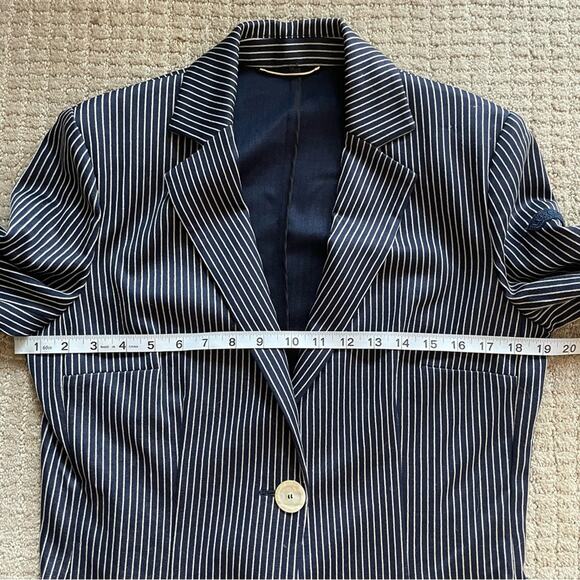 Les Copains Navy Stripe One Button Blazer Size 46 (M) - Picture 13 of 15